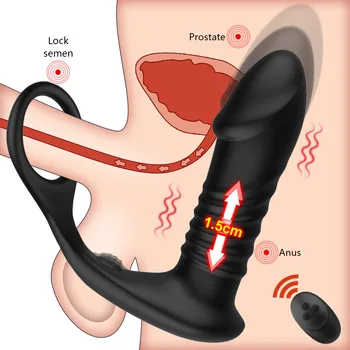 Anal Vibratörler Erkekler için Uzaktan Kumanda prostat masaj aleti Teleskopik Erkek Butt Plug Yapay Penis Anal Seks Oyuncakları Yetişkin Ürünleri Kadınlar İçin Eşcinsel