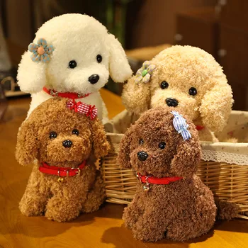 1 adet 22/28cm Kabarık Oyuncak Köpek Kaniş peluş oyuncaklar Suffed Hayvan Oyuncak Pet Bebek Çocuklar İçin Çocuk Çocuk Noel doğum günü hediyesi