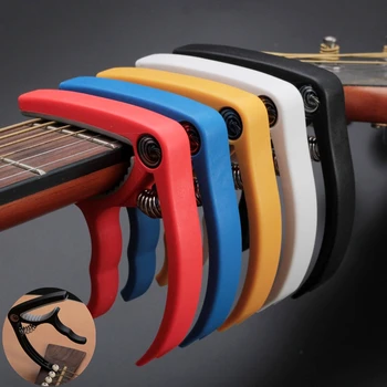 Plastik Çelik Renkli Gitar Capo Akustik Pin Çektirme Akustik Elektro Gitar Ukulele Bas Ayar Kelepçesi