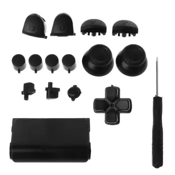Tam Düğmeler Set Yedek Tetik Düğmesi Tornavida Parçaları Kitleri Siyah Sony PlayStation 4 PS4 Denetleyici