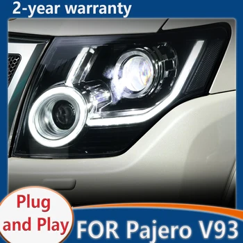 Pajero için V93 farlar 2007-2021 V95 V97 LED Far DRL Sis Lambası Dönüş Sinyali Düşük İşın Yüksek İşın Projektör Lens Aksesuarları