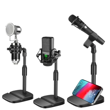Mikrofon masaüstü standı Tripod Taşınabilir Masa Standı Ayarlanabilir mikrofon standı Mikrofon Klip Tutucu Braketi Tabanı İle Hafif Braketi