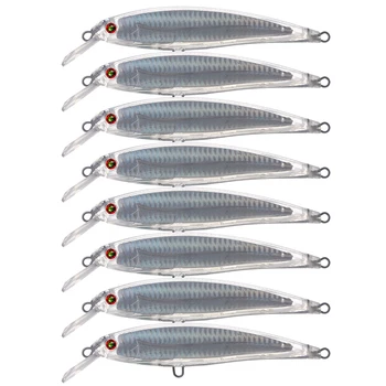 Balıkçılık Boyasız Lures Seti 11.4-17cm Uzun Lazer Uzun Balık Minnows Şeffaf Plastik Yem Embriyo DIY Boş Fishbaits Pike için