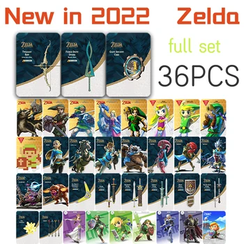 Stokta Zelda Nefes Vahşi Calamity Apocalypse Anahtarı Amiibo Bağlantı Kartı 36 adet / takım Spiel Sammlung