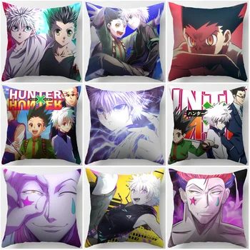 Anime Hunter x Hunter Killua Gon minder örtüsü Kanepe Ev dekoratif kırlent Kapak Polyester Yastık Kılıfı Destek DIY