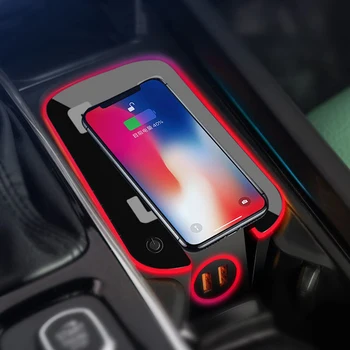 Araba QI kablosuz şarj cihazı telefon şarj cihazı hızlı şarj kurulu telefon tutucu Volvo XC90 XC60 S90 V90 S60 C60 V60 aksesuarları