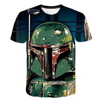 2022 Yeni Star Wars Erkek Kız T-shirt Yaz Çocuk Karikatür Moda T Shirt Üstleri Çocuklar Darth Vader Casual Tees Kostüm 1-14 Yıl