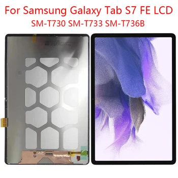 Samsung Galaxy Tab için S7 FE SM-T730 SM-T733 SM-T735 SM-T736 SM-T737 SM-T738 LCD ekran dokunmatik ekran Digitizer