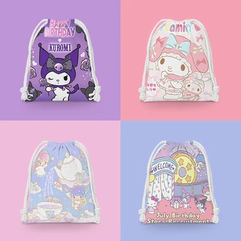 Yeni Sanrio Hello Kitty My Melody Kuromi Cinnamoroll Pochacco Karikatür Kozmetik Çantası Saklama Çantası Taşınabilir Seyahat makyaj çantası