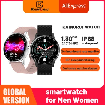 KAİMORUİ H30 akıllı saat Kadınlar DIY Watchface Tam Dokunmatik Spor İzci Kalp hızı Kan Basıncı Smartwatch Erkekler Android IOS için