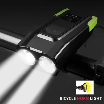 20000 Lümen İndüksiyon Bisiklet ön ışık Boynuz 4000mAh USB Şarj edilebilir Akıllı bisiklet ışığı LED Bisiklet Lambası Bisiklet El Feneri