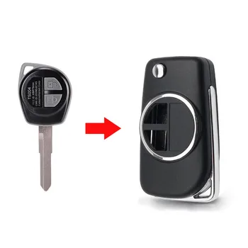 2 Düğmeler Yedek Modifiye Çevirme Katlanır uzaktan anahtar kovanı Suzuki Swift İçin SX4 Jimny Vitara Fob Anahtar Kapak