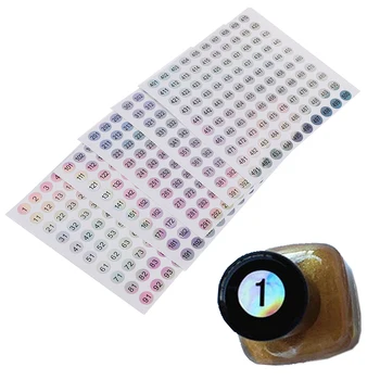 5 Yaprak Su Geçirmez 1-500 Lazer Numarası etiket çıkartmaları DIY Craft İçin Kendinden Yapışkanlı Oje Ruj Renk Numarası Etiketleri Etiket