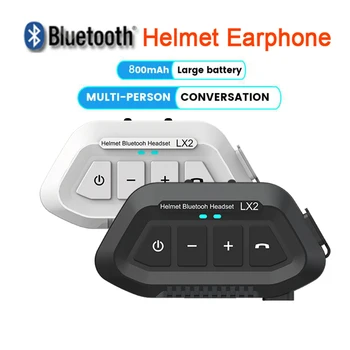 LX2 Bluetooth Motosiklet Kask Kulaklık Kablosuz Kulaklık Handsfree Çağrı Su Geçirmez Müzik Kulaklık Yarım Tam Kask Kutulu