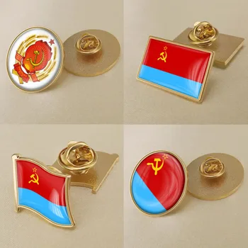 Ukrayna Sovyet Sosyalist Cumhuriyeti SSR Bayrağı Broş Rozetleri Yaka İğneler