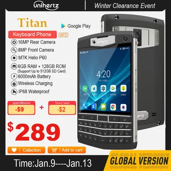 Unihertz Titan Octa Çekirdek güçlendirilmiş akıllı telefon 4G 6GB 128GB Android 10 QWERTY Klavye Cep Telefonu NFC 6000mAh 8MP 16MP Cep Telefonu