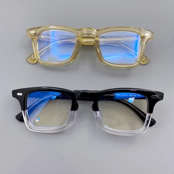 Asetat Gözlük Çerçevesi Erkekler Vintage Kare Gözlük Kadınlar Optik Miyopi Reçete Gözlük Çerçeveleri Şeffaf Gözlük Adam Oculos
