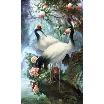 Kuş 5D Elmas Boyama Hayvan Yuvarlak Kristal Çapraz dikiş resmi Elmas Nakış Manzara Mozaik Çiçek Ev Dekorasyon