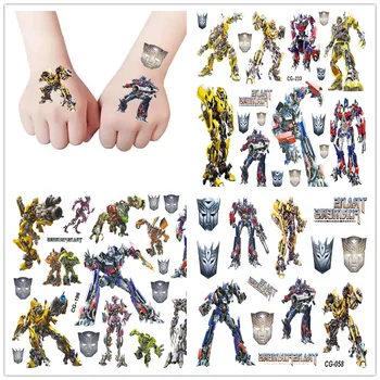 Transformers Dövme Çıkartmalar Çocuklar Su Geçirmez Autobotlar Bumblebee Dövmeler Yaratıcı Yüz Kol Graffiti Çocuk Serin Hediye Klasik Oyuncaklar