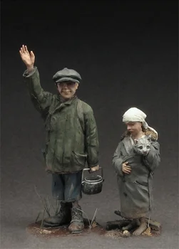 1/35 Reçine Rakamlar Modeli Kitleri WW2 Sovyet çocuk Demonte boyasız
