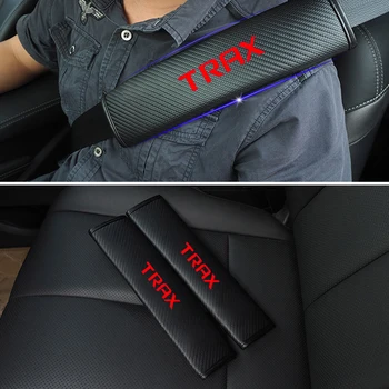 Chevrolet TRAX için Araba Emniyet Emniyet koşum kemeri Omuz Ayarlayıcı koruyucu örtü Karbon Fiber koruma kapağı Araba Styling 2 adet
