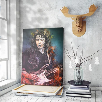 Blues Rock Müzik Kişi Rory Gallagher sanat posterleri, Gitarist Gallagher Vintage Suluboya Duvar, Rock Hayranları Odası Dekor Baskılar