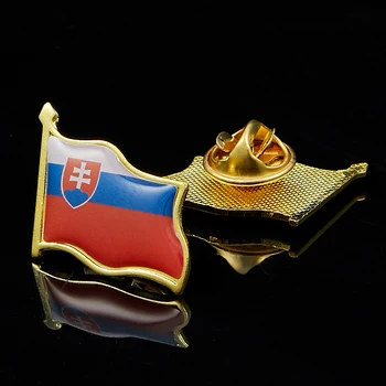 Slovakya Bayrağı Pin Broş Altın Kaplama Bayrak Rozeti Takı Toka Bayrak Yaka Şapka kravat iğnesi Tack