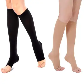 Yumuşak Naylon diz üstü dar çorap Anti-yorgunluk Burnu açık Destek Uzun Çorap Plantar Spor Erkek kadın çorapları S ~ XXL