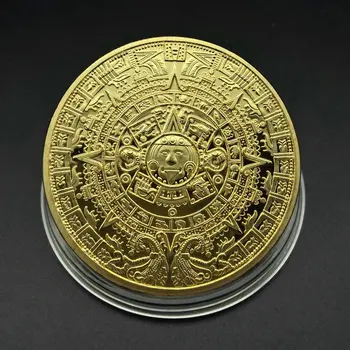 Maya Piramit hatıra parası Güneş Saati altın Sikke Gümüş Sikke Koleksiyonu Ev Dekorasyon Aksesuarları