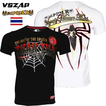 Yeni VSZAP Yaz Erkek Spor T-shirt Erkekler Pamuk Sanda Mücadele Muay Thai Jiu-Jitsu MMA Mücadele Spor Eğitim Takım Elbise