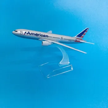 Uçak Modeli Uçak Modeli Amerikan Boeing 777 Uçak Modeli Diecast Metal Uçaklar Modeli 16cm 1: 400 oyuncak uçak Hediye