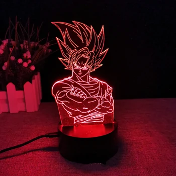 Anime Figürü dragon topu Son Goku 3D lamba Heykelcik Broly Vegeta Gogeta Shenron Figma Aksiyon Oyuncakları Brinquedos Juguetes Modeli