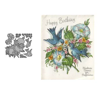 Çiçek Kuş Zanaat Kalıp Kesim Doğum Günü Düğün Ölür Scrapbooking Kart Yapımı İçin kendi başına yap kağıdı Albümü Dekor Kabartma Metal Kesim Şablonlar