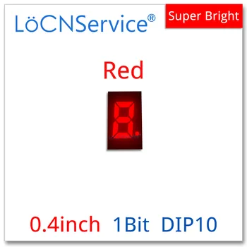 LoCNService 30 ADET 0.4 İnç Dijital Tüp LED Ekran 1 Bit Kırmızı Ortak Anot / Katot 7 Segment 0.4 inç