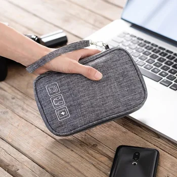 Seyahat Kablosu Çantası Taşınabilir Dijital USB Gadget Organizatör Şarj Telleri Kozmetik Fermuarlı çanta seti Çantası Aksesuarları Malzemeleri
