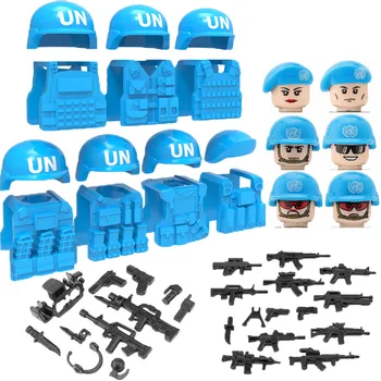 BM Kuvvet Silah Aksesuarları Yapı Taşı Asker Figürü Silah Taktik Yelek Kask Bere Polis SWAT Askeri Tuğla Oyuncaklar C314
