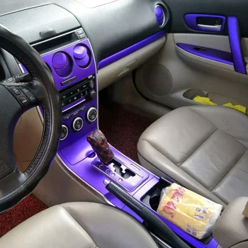 Araba-Styling 5D Karbon Fiber Araba İç Merkezi Konsol Renk Değişim kalıp Sticker Çıkartmaları Mazda 6 2003-2015 İçin