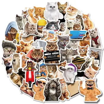 10/30/50 ADET Sevimli Kediler Çıkartmalar Çocuklar için Çıkartmaları DIY Telefon Karalama Defteri Günlüğü Bagaj Dizüstü Bisiklet Gerçek Hayvanlar Sticker Oyuncaklar Toptan