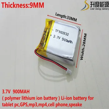 3.7 V 900 mAh 902833 Lityum Polimer Li-Po li ion Şarj Edilebilir Pil hücreleri İçin Mp3 MP4 MP5 GPS mobil bluetooth