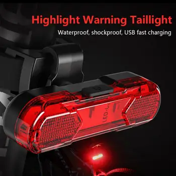 Bisiklet USB şarj arka ışık bisiklet LED su geçirmez güvenlik uyarı ışıkları gece dağ bisikleti ekipmanları sürme aksesuarları