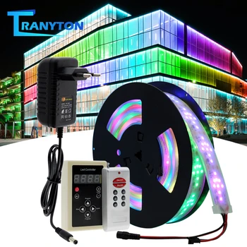 RGB Rüya Renk Değiştirilebilir LED Şerit 5050 Akan Su İşık 5M 133 Program RF Denetleyici Tatil Dekorasyon Peri ışıkları.