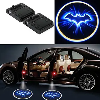 1 ADET kablosuz araba ışık yarasa Logosu kapı dekor gölge LED karşılama lazer projektör lambası araba iç ışık aksesuarları süsler