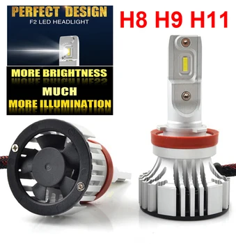 1 Takım H8 H9 H11 F2 LED Far 72W 12000LM CSP Cips Turbo Fan 6K Beyaz Mükemmel Tasarım Daha Parlak Sürüş Ön Sis lamba ampulü