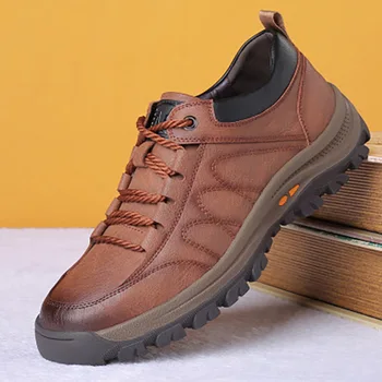 Topvıvı Erkekler rahat ayakkabılar kış Dantel-up Platformu Sneakers İngiliz Tarzı erkek Sneaker Ayakkabı seyahat ayakkabısı Aşınmaya dayanıklı ayakkabı