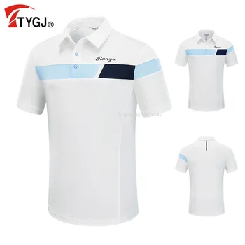 TTYGJ Yeni erkek golf tişört Yaz Spor Kısa Kollu Gömlek Kuru Fit Nefes polo gömlekler Erkekler için Erkek Rahat Golf Kıyafeti