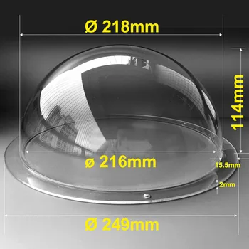 249x114mm 9 İnç Kristal PTZ Yüksek hızlı Dome Kamera Akrilik Pleksiglas Küre Temizle tozluk Konut Aksesuarları