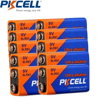 10 adet 6LR61 Süper Alkalin Pil 9 V Kuru Pil Hücresi Tek Kullanımlık Piller