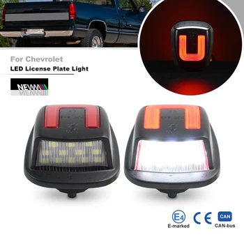 2x Chevrolet Tahoe İçin K1500 Blazer GMC Yukon Typhoon Kırmızı OLED Neon tüp LED plaka ışıkları Canbus Arka etiket aydınlatma