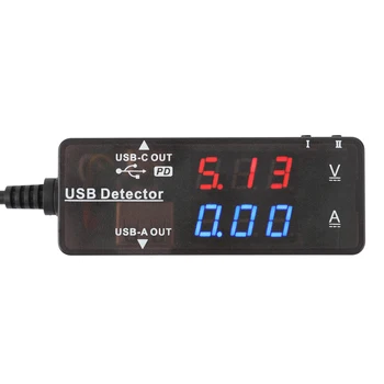 DROK Çift Tip C + A Akım ve Gerilim metre USB Test Cihazı PD Şarj doktor Multimetre USB C DC dijital Voltmetre Amp Metre 