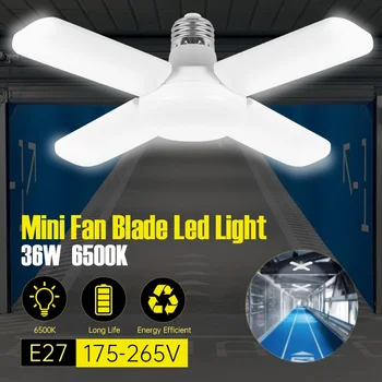 80W LED ışık Ampul E27 yelpaze Ampul 18/28 / 36W Mini Katlanabilir UFO garaj ışığı LED Lamba Spot Ev Endüstriyel Aydınlatma için
